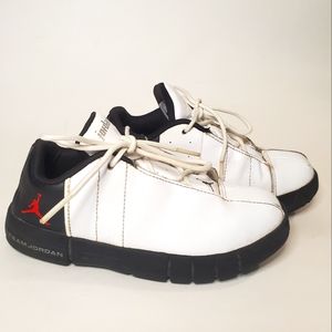 Nike Air Jordan TE 2 Low A02102-101 White Black Basketball Shoes Size 10C Childs